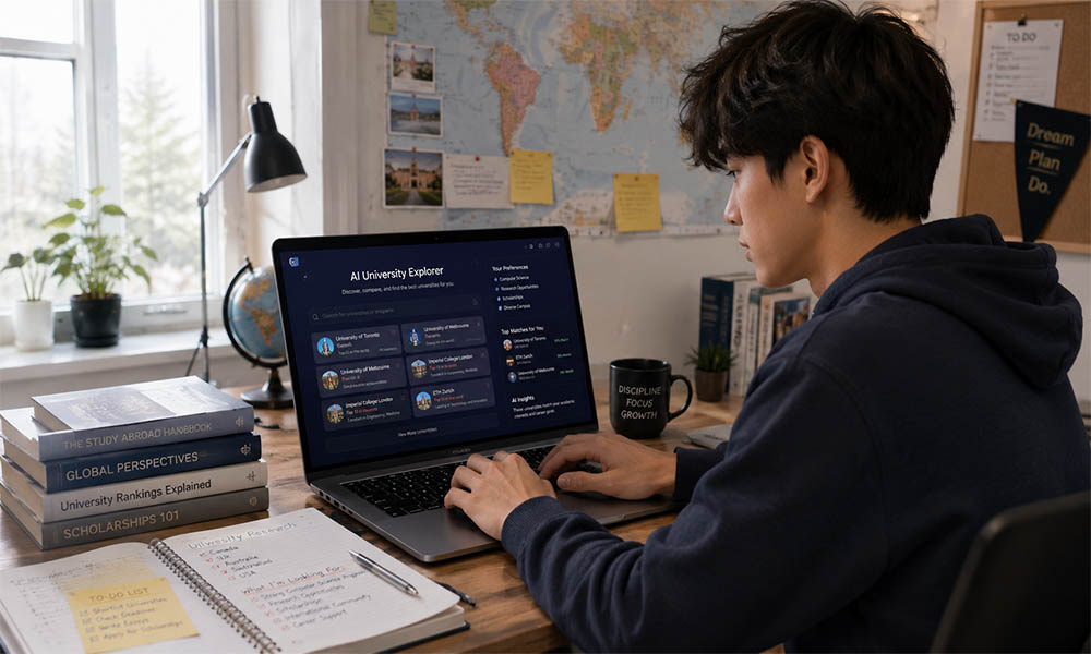 Study abroad ai technology workplace styling classical music
